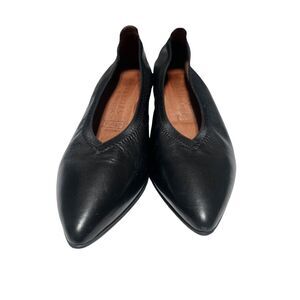 Hispanitas Selene Black Leather Block Heel Pumps Size 37  US 7 NWOB? EXCELLENT